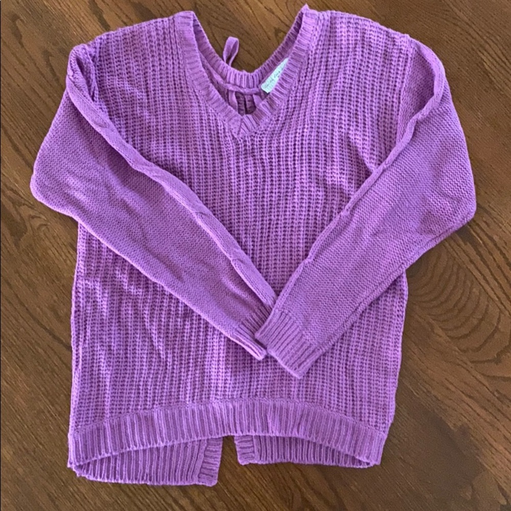 light purple knit sweater